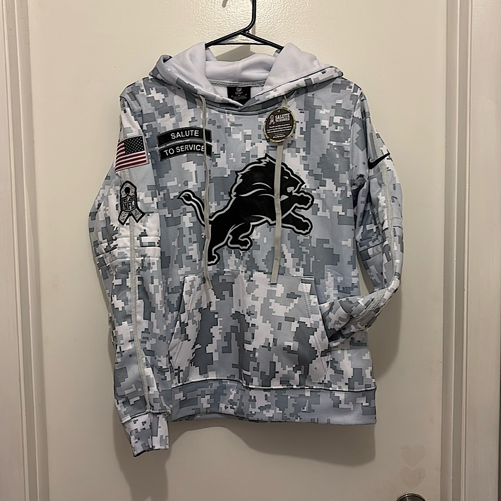Arctic Camo Detroit Lions Salute To Service Hoodie